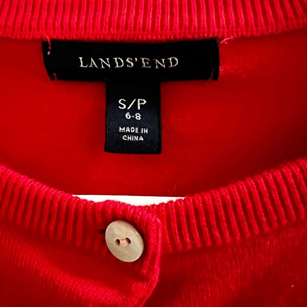 Lands’ End Cardigan, Lightweight red sweater S/P - Picture 3 of 5